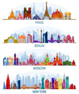 vektör mimarisi (Paris, Berlin, Moskova ve New York)