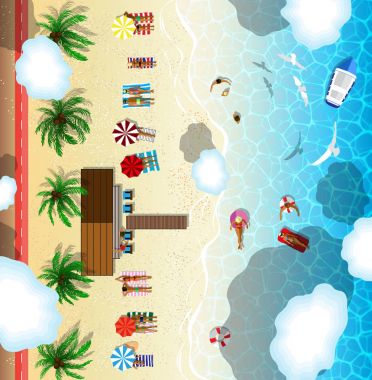 Tropikal dinlenme, yaz plaj için lüks hedef