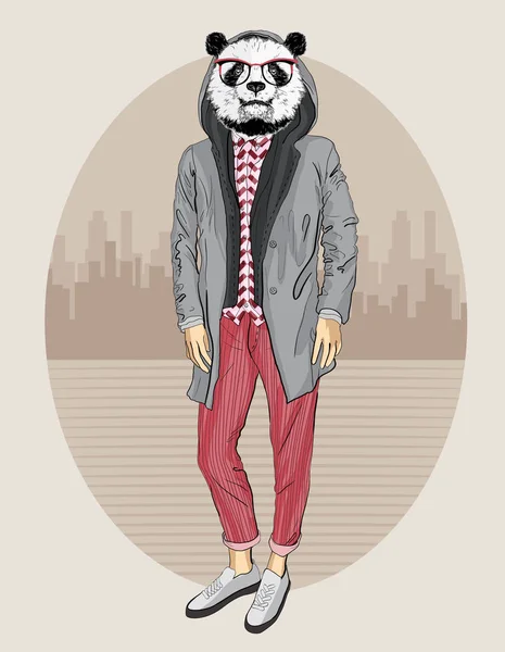 Moda piękny portret Panda — Wektor stockowy