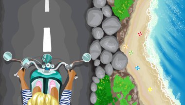 Deniz ortamında bisiklet, görünümü top