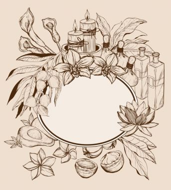 Tropic spa çerçeve çiçek ve mum