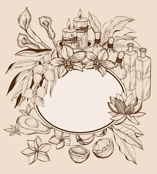 Tropic spa çerçeve çiçek ve mum