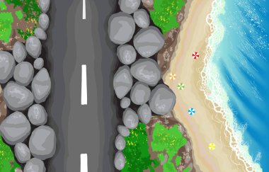 Sahil yolu Üstten Görünüm