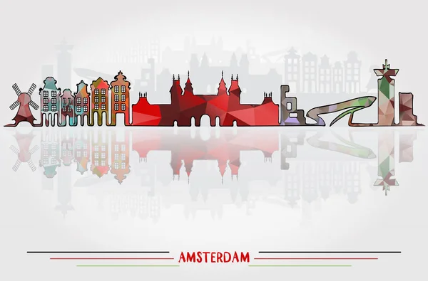 Město Amsterdam vektorové pozadí — Stockový vektor