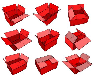 Kırmızı teslimat karton kutu tasarımı için.