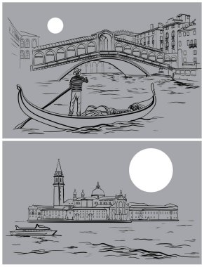 Rialto Köprüsü ve San Giorgio di Maggiore Kilisesi
