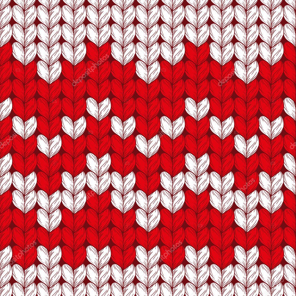 Seamless vector Woolen Christmas Knitted Pattern