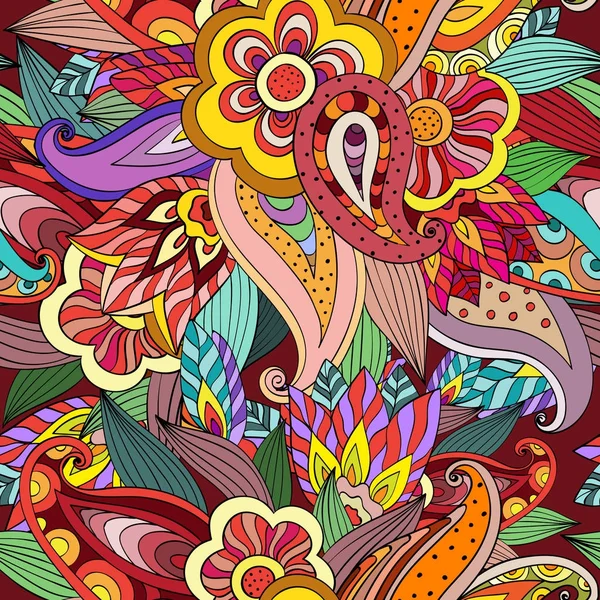 Dikişsiz renkli el çizim doodle desen