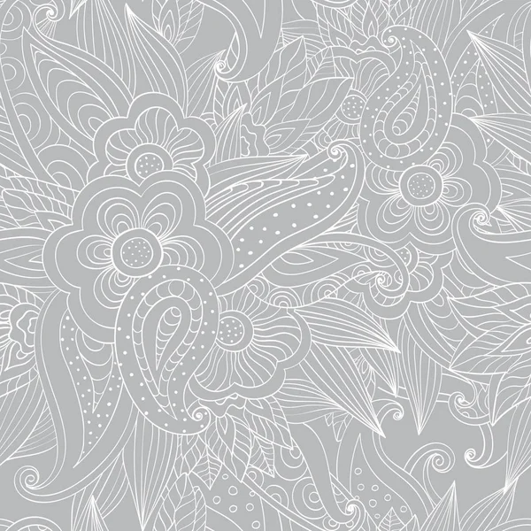 Padrão de fundo sem costura floral doodle —  Vetores de Stock