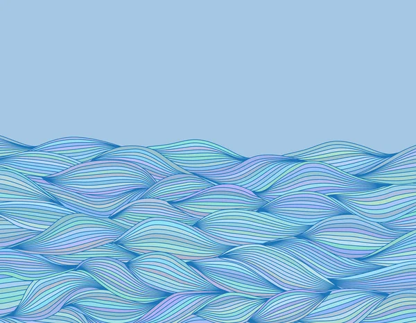 Arrière-plan avec motif d'onde. Texture bleue . — Image vectorielle