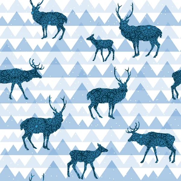 원활한 장식 패턴 deers — 스톡 벡터