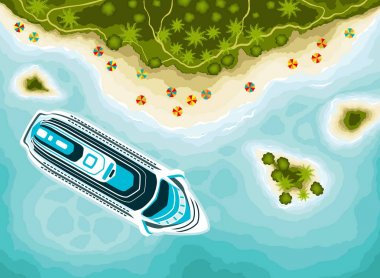 Tropikal adalar ve görünümü top cruise gemi