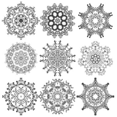 Yuvarlak dantel modeli kümesi