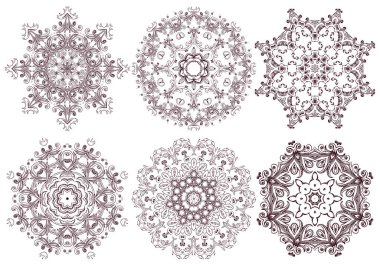 Vektör süs çizgi desenleri kümesi