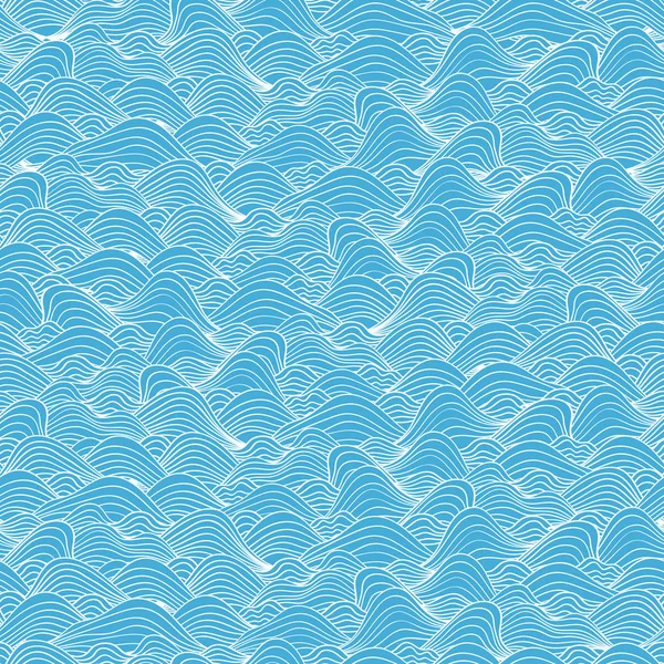 Fond sans couture avec motif de vagues de mer — Image vectorielle