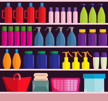 süpermarket rafları ürünleri ürün yelpazesine