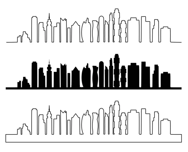 Městské panorama vektorové ilustrace. Městská krajina. — Stockový vektor