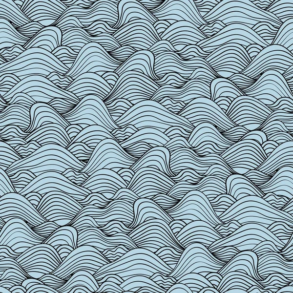 Vagues de mer sans couture, motif décoratif — Image vectorielle