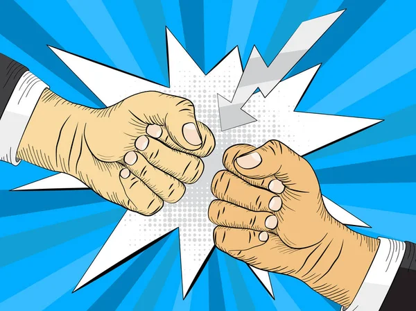 Two hands in bumping together, fighting gesture Royalty Free Stock Vectors