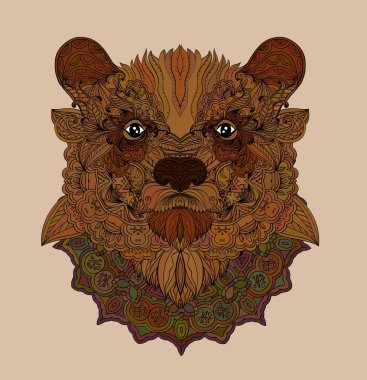 Doodle ayı portresi.