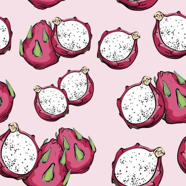 El ile dragon meyve tropikal egzotik Dikişsiz desen çizmek