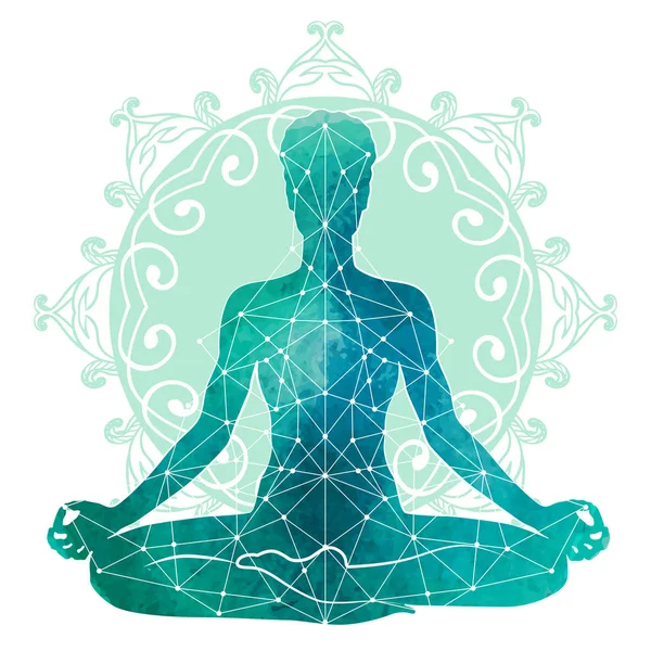 Yoga suluboya siluet