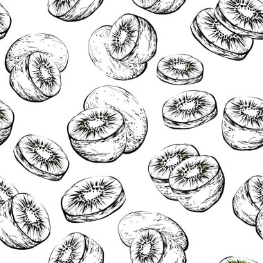 Kivi ile Dikişsiz tek renkli desen.