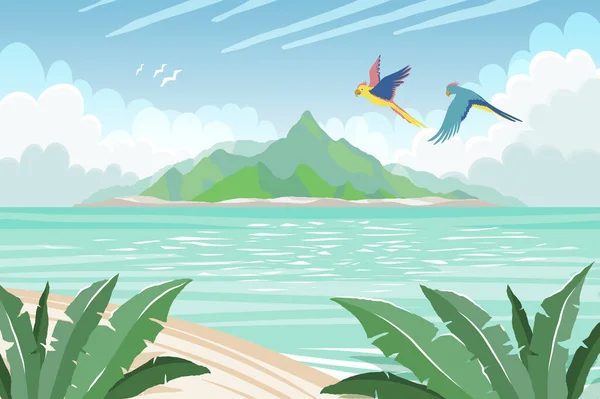 Verano isla tropical, paraíso tropical — Vector de stock