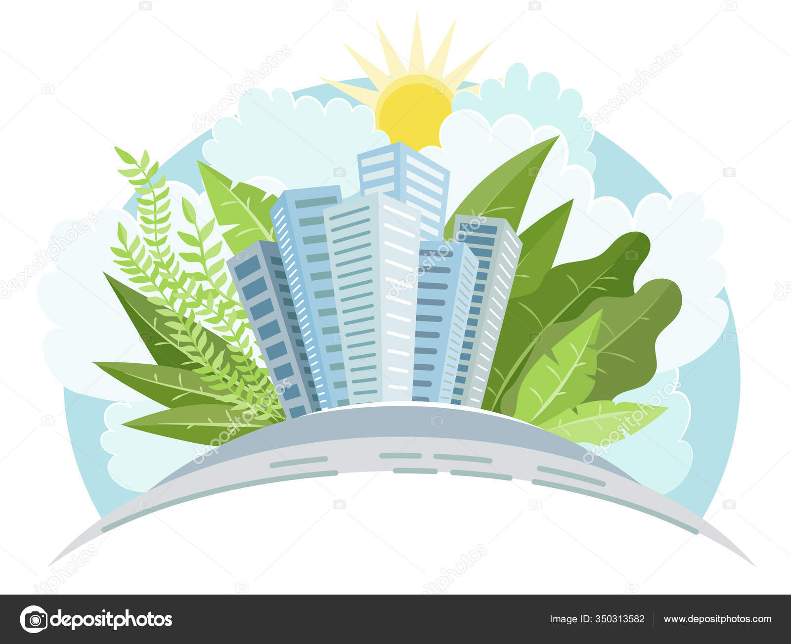 Industry sustainable development with environmental conservation background.  Green city. Stock Vector Image by ©Mirifada #350313582