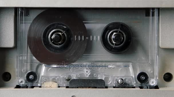 Vintage audio cassette playing — Stock Video
