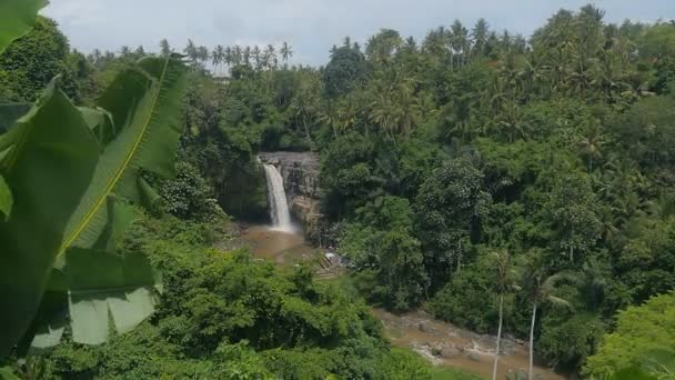 Vattenfall bland vackra tropiska djungeln på bali, Indonesien i slow motion — Stockvideo