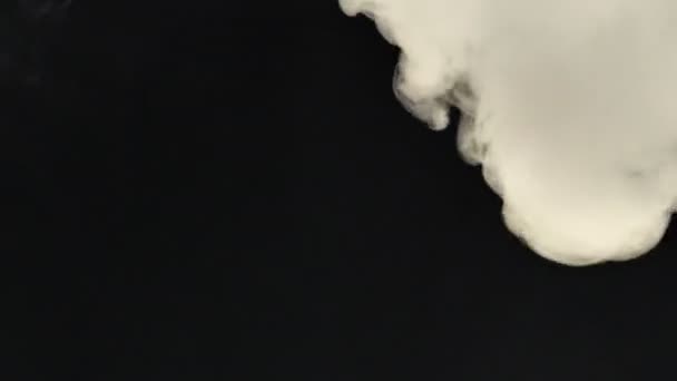 Nuvole di fumo realistiche La nebbia vola attraverso la cornice. Bel filmato per effetti e transizioni. Nuvola di fumo su sfondo nero isolato — Video Stock