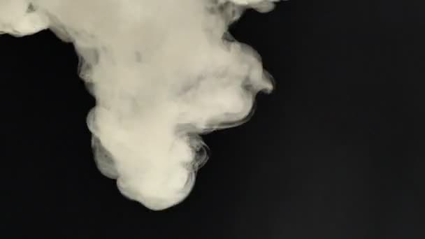 Nuvole di fumo realistiche La nebbia vola attraverso la cornice. Bel filmato per effetti e transizioni. Nuvola di fumo su sfondo nero isolato — Video Stock