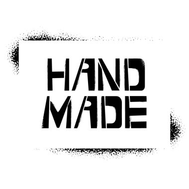 Çerçevede el yapımı şablon harfler. Beyaz arka plana duvar yazıları yaz. Tebrik kartları, üstüste bindirmeler, posterler için harf şablonları tasarla