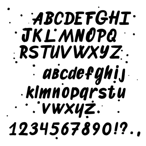 手書き書体。塗装ベクトル文字:小文字と大文字。デザインのタイポグラフィーアルファベット:ロゴ、書体、カード — ストックベクタ