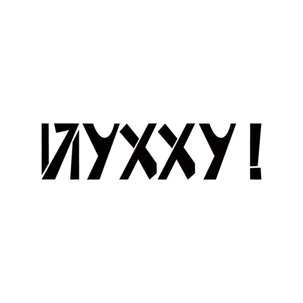 Yahoo šablony nápisy v ruštině. Sprej malovat cyrilice graffiti na bílém pozadí. Navrhnout šablony nápisů pro blahopřání, překrytí, plakáty — Stockový vektor