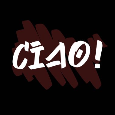 Çav fırça boyası el yazısı siyah arka planda çizilmiş. Tebrik kartları, kaplamalar, posterler için şablonlar tasarla