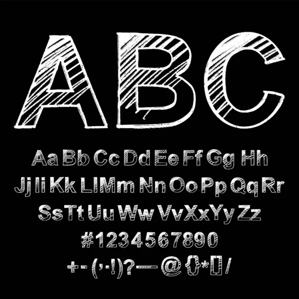 Hand Drawn Typeface Painted Vector Characters Lowercase Uppercase Typography Alphabet — Stock Vector