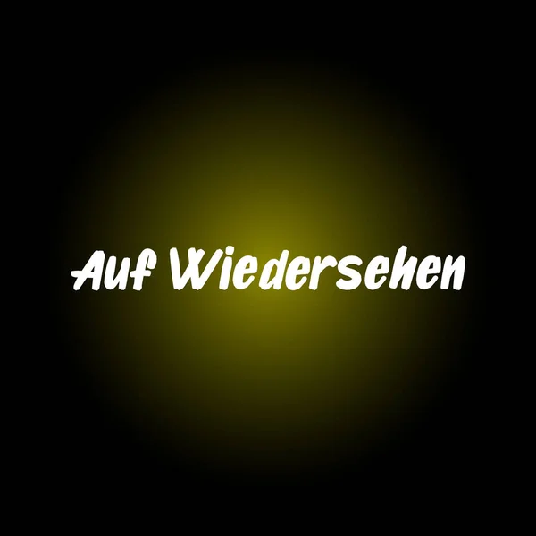 Aufwiedersehen Brush Paint Hand Drawn Lettering Black Background Parting German — Stock Vector