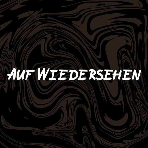 Aufwiedersehen Brush Paint Hand Drawn Lettering Black Background Parting German — Stock Vector