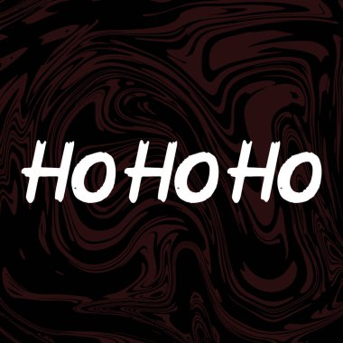 Hohoho fırça eli siyah arka plana boya çizdi. Tebrik kartları, kaplamalar, posterler için harf şablonları tasarla