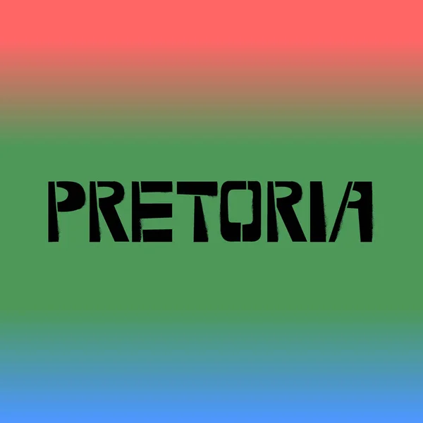 Pretoria Stencil Graffiti Letras Sobre Fondo Con Bandera Plantillas Diseño — Vector de stock