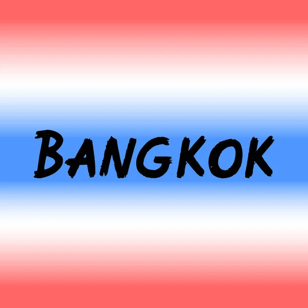 Pincel Bangkok Pintar Mão Desenhada Lettering Fundo Com Bandeira Capital —  Vetores de Stock