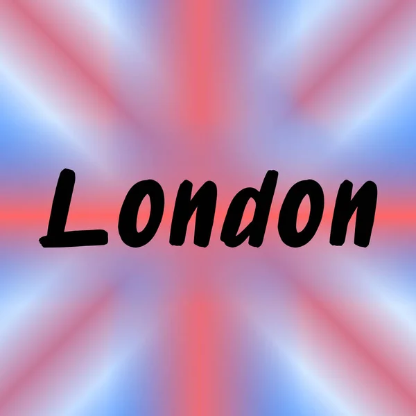 London Pensel Måla Handritade Bokstäver Bakgrunden Med Flagga Huvudstad Storbritannien — Stock vektor
