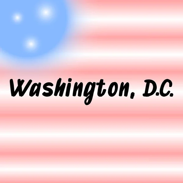 Washington Brush Paint Hand Drawn Lettering Background Flag Capital City — Stock Vector