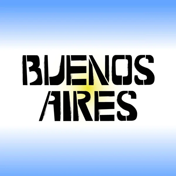 Buenos Aires Stencil Graffiti Felirat Háttérben Zászlóval Főváros Argentína Design — Stock Vector