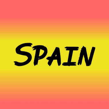 İspanya fırçasının el yazısı arka planda bayrak ile işaretlenmiş. Tebrik kartları, kaplamalar, posterler için şablonlar tasarla