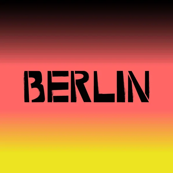 Berlin Stencil Graffiti Felirat Háttérben Zászlóval Főváros Németország Design Sablonok — Stock Vector