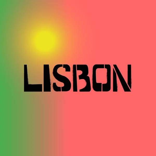 Lisszabon Stencil Graffiti Felirat Háttérben Zászlóval Főváros Portugália Design Sablonok — Stock Vector