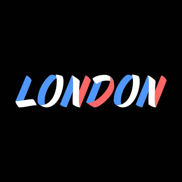 Londres Signo Pintura Pincel Lettering Fundo Preto Capital Cidade Reino —  Vetores de Stock